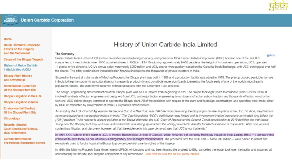 US Court for Union Carbide Bhopal Gas Tragedy